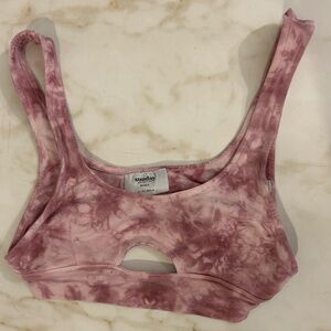 Sunday Pink Tie-Dye Sports Bra